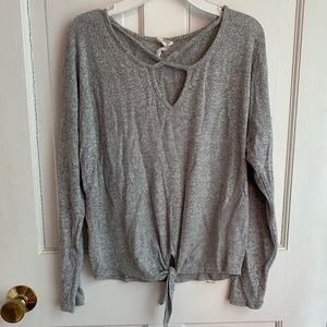 Grey long sleeve with tie